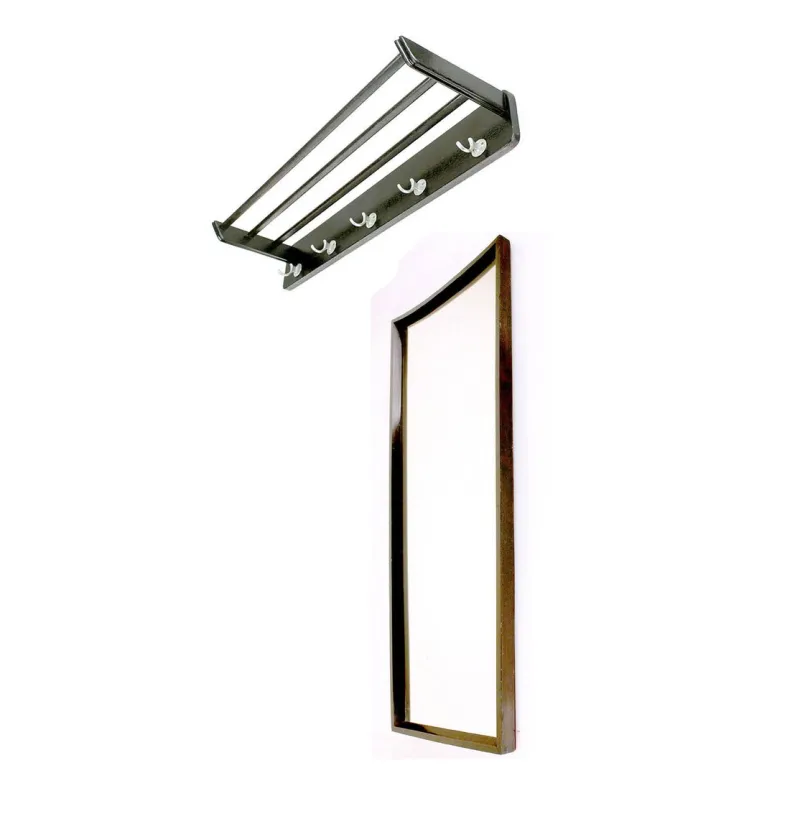 Pamono Vintage Coat Rack and Mirror, 1960s, Set of 2> Mirrors