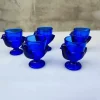 Pamono Vintage Cobalt Blue Glass Chicken Egg Cups, France, 1970s, Set of 5> Glassware