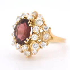 Pamono Vintage Cocktail Ring with Tourmaline and Diamonds><noscript><img width=
