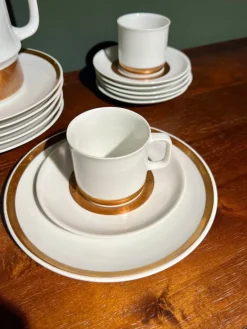 Pamono Vintage Coffee Service for Six People in 14K Gold Leaf, 1970s, Set of 21><noscript><img width=