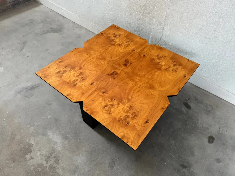 Pamono Vintage Coffee Table in Burl Wood, 1980s> Coffee & Side Tables