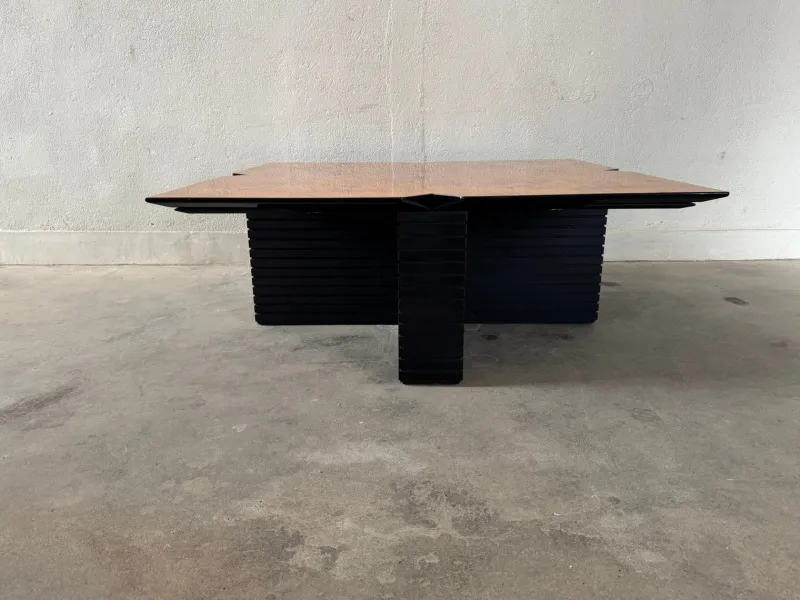 Pamono Vintage Coffee Table in Burl Wood, 1980s> Coffee & Side Tables