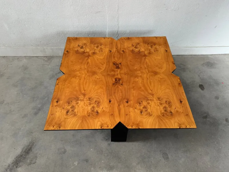 Pamono Vintage Coffee Table in Burl Wood, 1980s> Coffee & Side Tables
