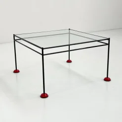 Pamono Vintage Coffee Table in Glass and Metal from Gamma, 1980s><noscript><img width=