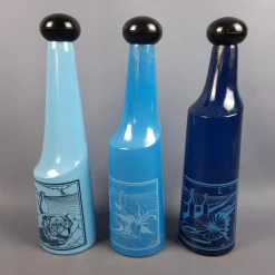 Pamono Vintage Collectible Glass Bottles by Salvador Dali, 1970s, Set of 3> Bottles, Carafes & Jugs