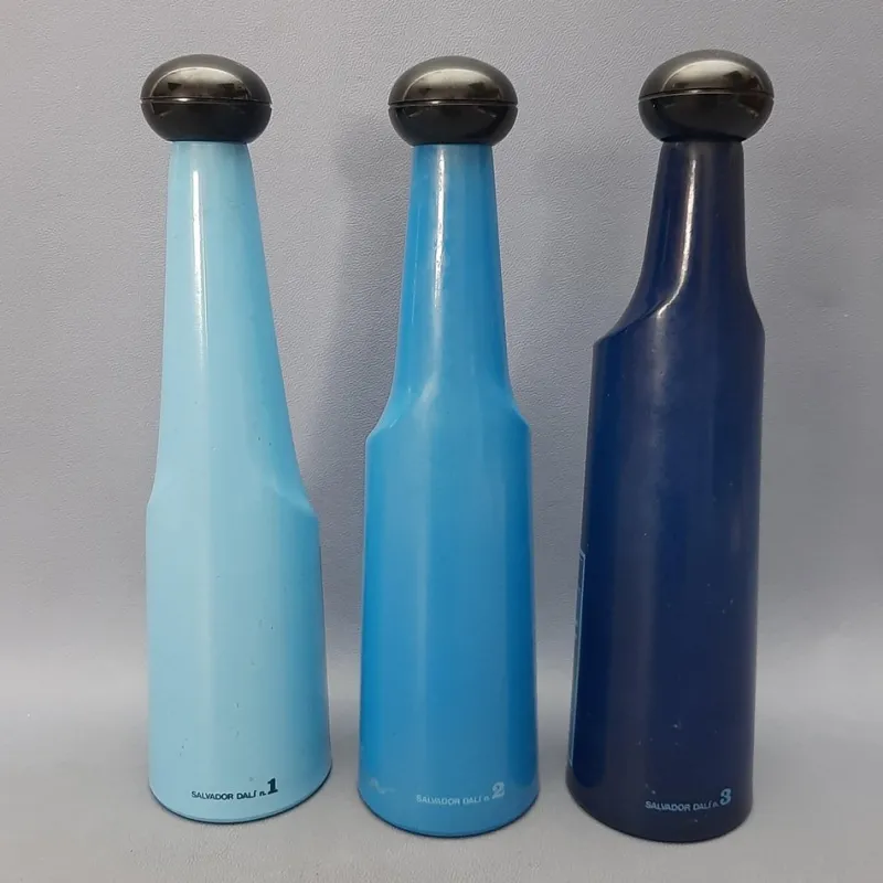 Pamono Vintage Collectible Glass Bottles by Salvador Dali, 1970s, Set of 3> Bottles, Carafes & Jugs