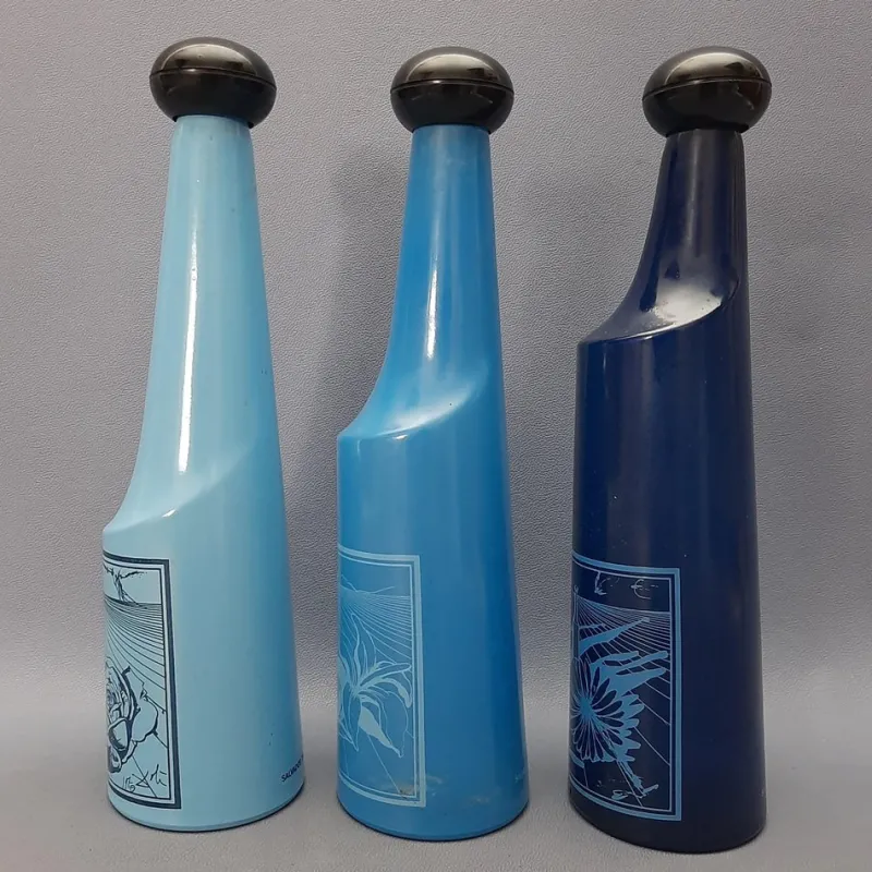 Pamono Vintage Collectible Glass Bottles by Salvador Dali, 1970s, Set of 3> Bottles, Carafes & Jugs