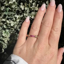 Pamono Vintage Contessa Wedding Ring in Yellow and White Gold, Diamonds, Rubies by Cartier, 1990s> Rings