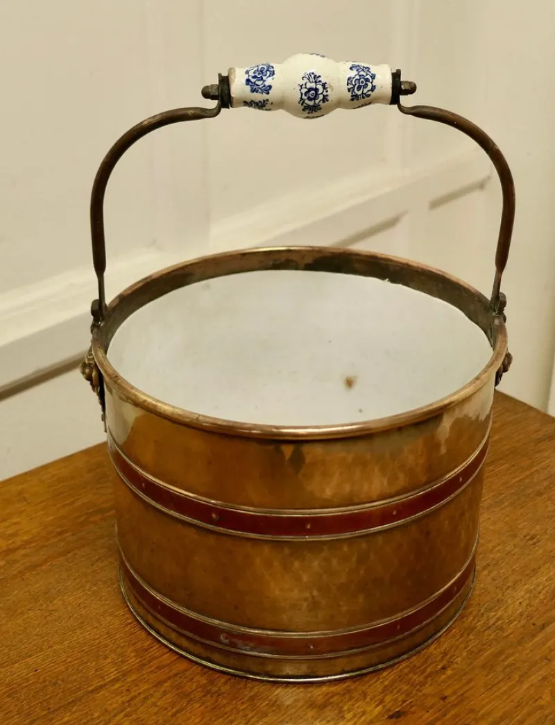 Pamono Vintage Copper and Brass Wine Cooler, 1930> Ice Buckets & Wine Coolers
