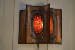 Pamono Vintage Copper and Resin Wall Light from Accolay, 1950s><noscript><img width=