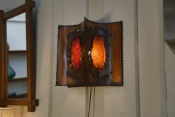 Pamono Vintage Copper and Resin Wall Light from Accolay, 1950s><noscript><img width=