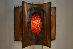 Pamono Vintage Copper and Resin Wall Light from Accolay, 1950s><noscript><img width=