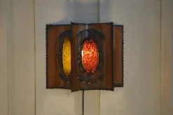 Pamono Vintage Copper and Resin Wall Light from Accolay, 1950s><noscript><img width=