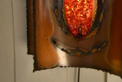 Pamono Vintage Copper and Resin Wall Light from Accolay, 1950s><noscript><img width=