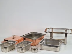 Pamono Vintage Copper-plated Stainless Steel Spring Chafing Dish, Switzerland, 1980s><noscript><img width=