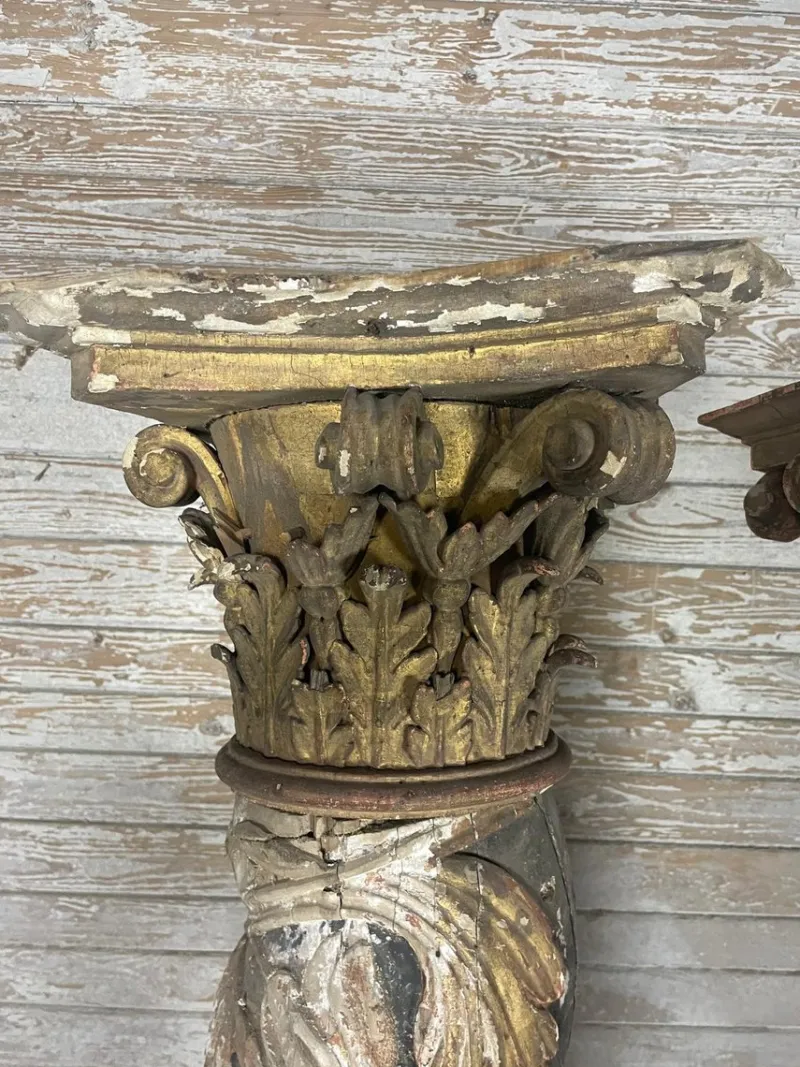 Pamono Vintage Corinthian Pillars with Capitals, Set of 2> Pedestals And Columns