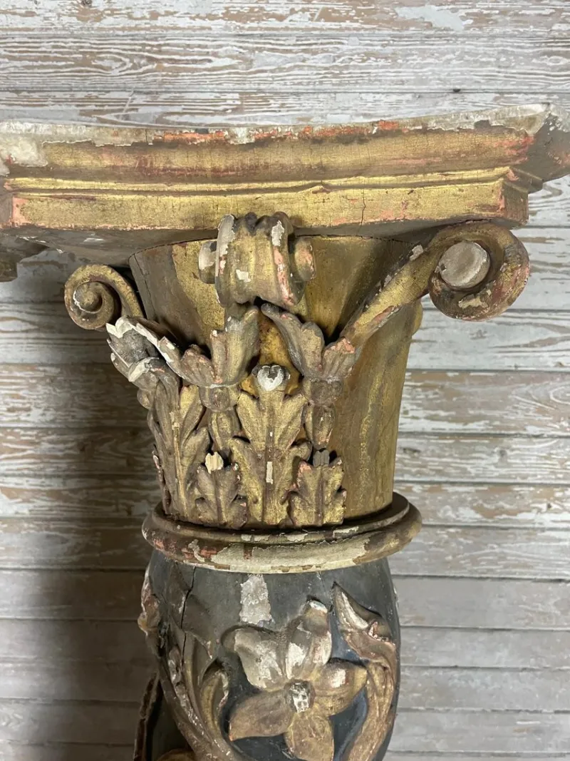 Pamono Vintage Corinthian Pillars with Capitals, Set of 2> Pedestals And Columns