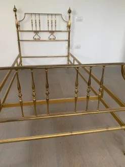 New Pamono Vintage Crafted Brass Bed Frame, 1950