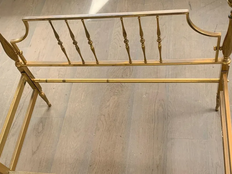 New Pamono Vintage Crafted Brass Bed Frame, 1950