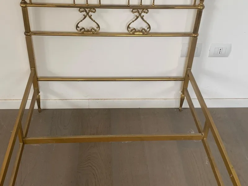 New Pamono Vintage Crafted Brass Bed Frame, 1950