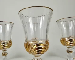 Pamono Vintage Cristal De Paris Gold Trimmed Crystal Wine Glasses, 1980s, Set of 6><noscript><img width=