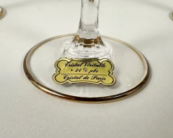 Pamono Vintage Cristal De Paris Gold Trimmed Crystal Wine Glasses, 1980s, Set of 6><noscript><img width=