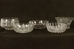 Pamono Vintage Crystal Bowls, 1940s, Set of 5> Bowls