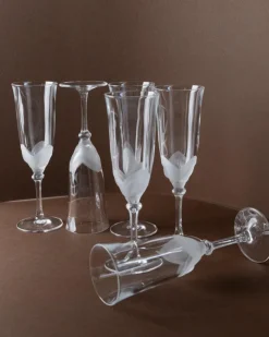 Pamono Vintage Crystal Glass Champagne Glasses by J.G. Durand, 1970s, Set of 6><noscript><img width=