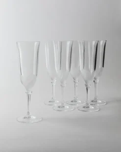 Pamono Vintage Crystal Glass Champagne Glasses by J.G. Durand, 1970s, Set of 6><noscript><img width=