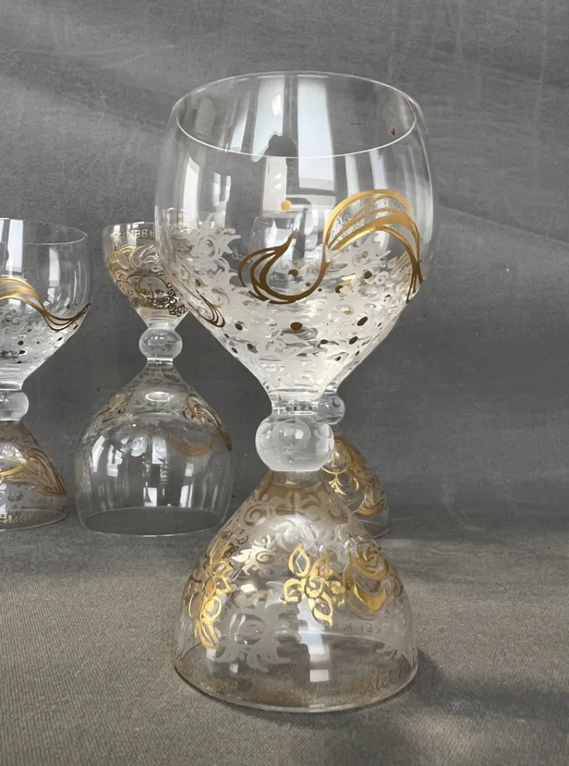 Pamono Vintage Crystal Glasses Magic Flute Model by Bjørn Wiinblad for Rosenthal, 1960s, Set of 5> Glassware