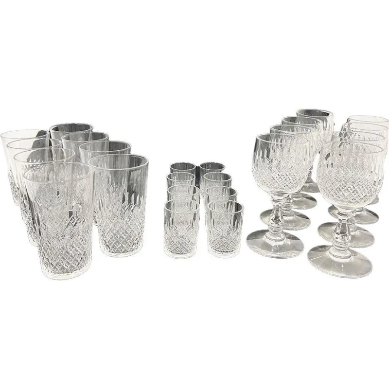 Clearance Pamono Vintage Crystal Glasses, Set of 24