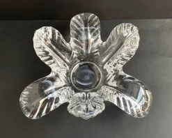 Clearance Pamono Vintage Crystal Leaf Bowl from Vannes, France, 1960s