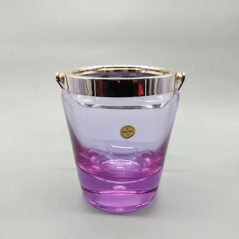 Hot Pamono Vintage Crystal Set with Ice Bucket and 4 Glasses from VB Kristall, 1970s, Set of 5