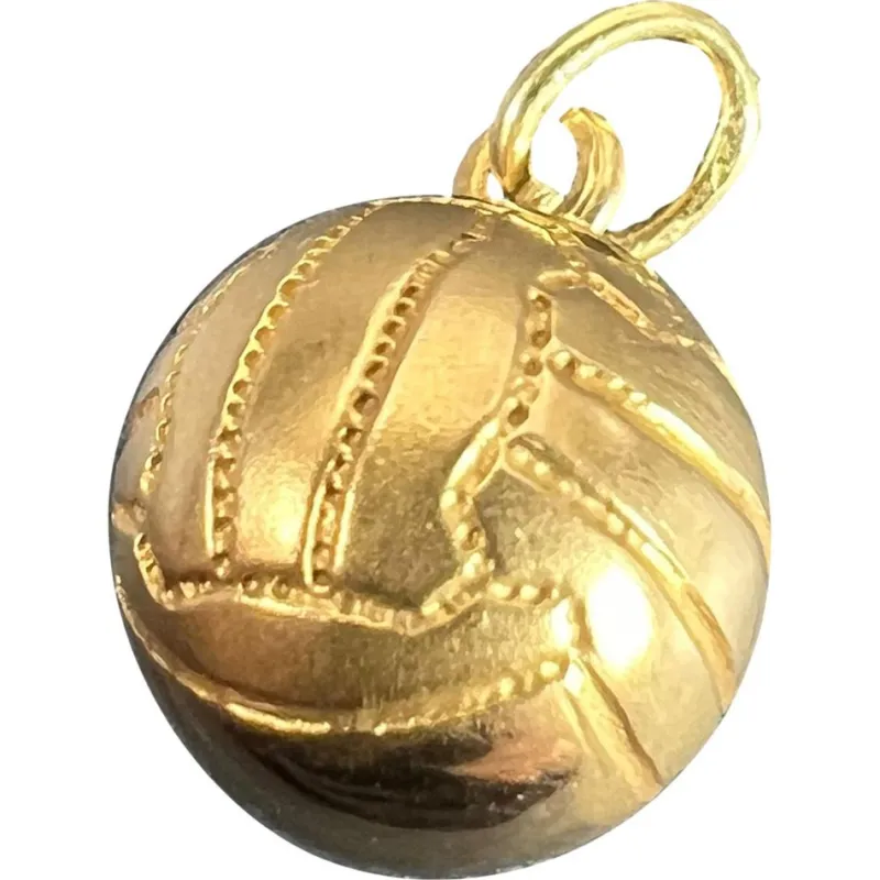 Pamono Vintage 18ct Gold Football Soccer Ball Charm Pendant, 1960s> Necklaces