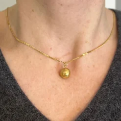 Pamono Vintage 18ct Gold Football Soccer Ball Charm Pendant, 1960s><noscript><img width=