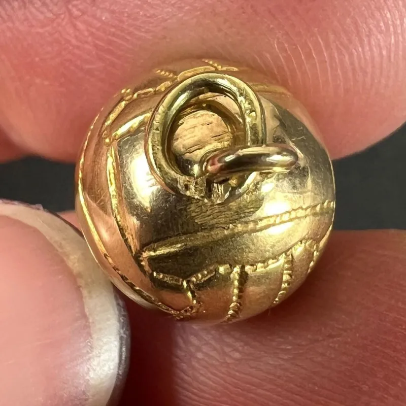 Pamono Vintage 18ct Gold Football Soccer Ball Charm Pendant, 1960s> Necklaces