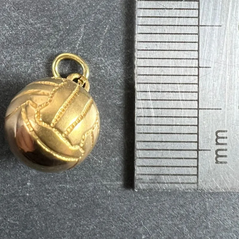 Pamono Vintage 18ct Gold Football Soccer Ball Charm Pendant, 1960s> Necklaces