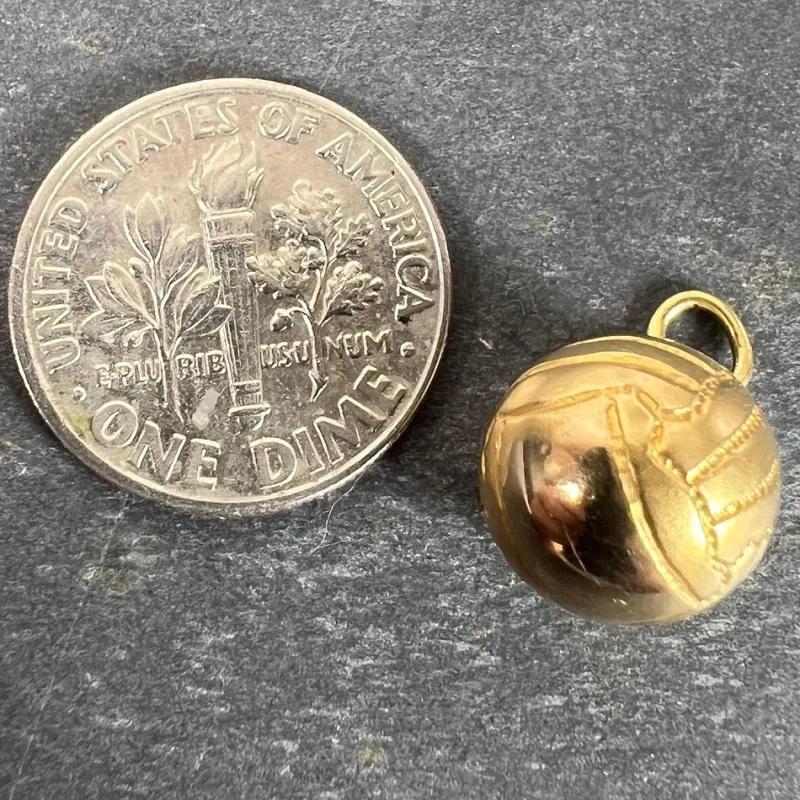 Pamono Vintage 18ct Gold Football Soccer Ball Charm Pendant, 1960s> Necklaces