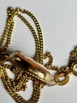 Hot Pamono Vintage 9ct Gold Shell Cameo Pendant Necklace