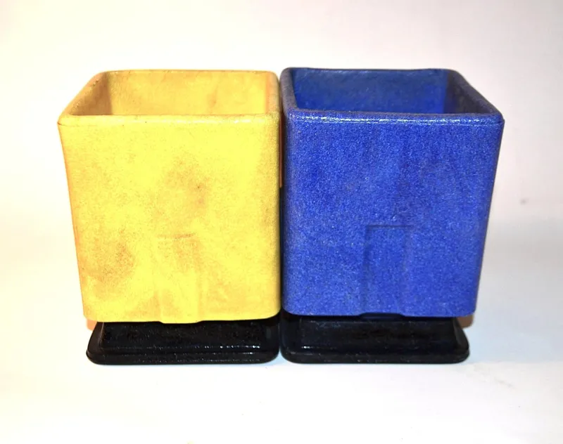 Pamono Vintage Cubic Flower Pots by A.D. Copier, 1920s, Set of 4> Planters And Jardiniere