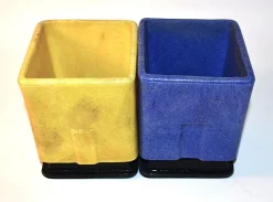 Pamono Vintage Cubic Flower Pots by A.D. Copier, 1920s, Set of 4> Planters And Jardiniere