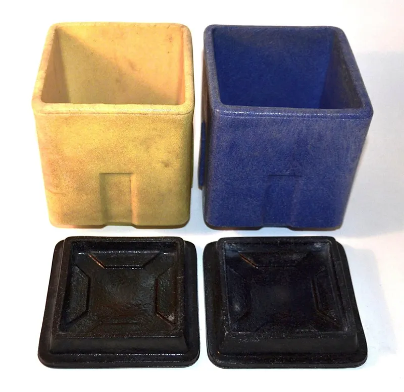 Pamono Vintage Cubic Flower Pots by A.D. Copier, 1920s, Set of 4> Planters And Jardiniere