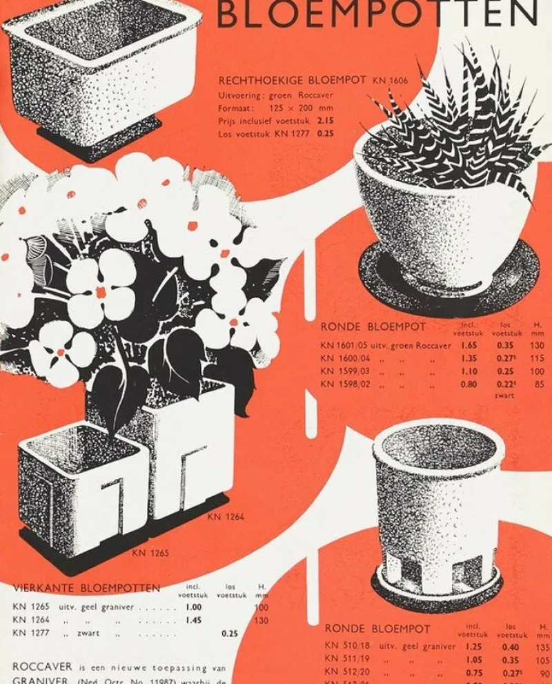 Pamono Vintage Cubic Flower Pots by A.D. Copier, 1920s, Set of 4