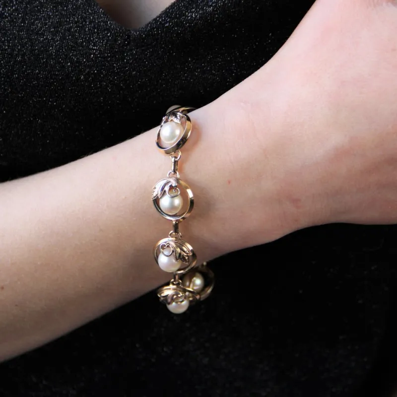 Outlet Pamono Vintage Cultured Pearls Vermeil Bracelet, 1950s