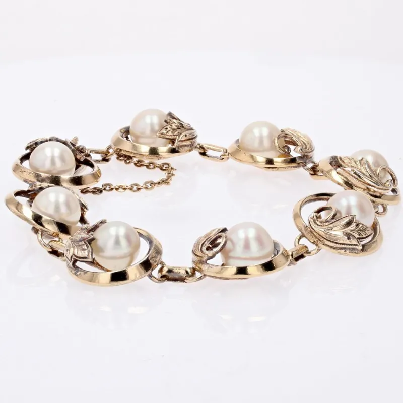 Outlet Pamono Vintage Cultured Pearls Vermeil Bracelet, 1950s
