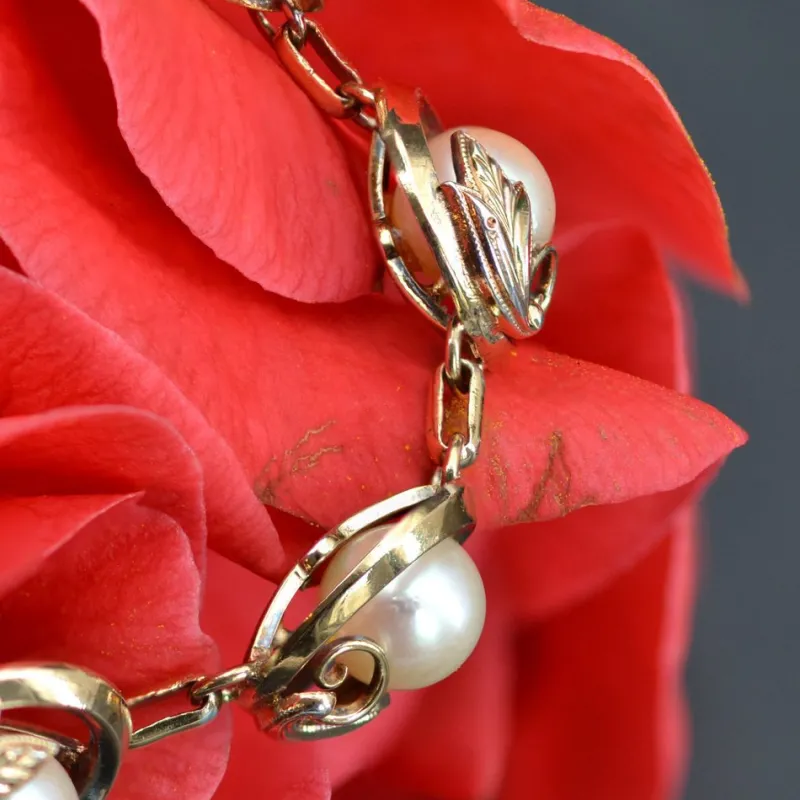 Outlet Pamono Vintage Cultured Pearls Vermeil Bracelet, 1950s