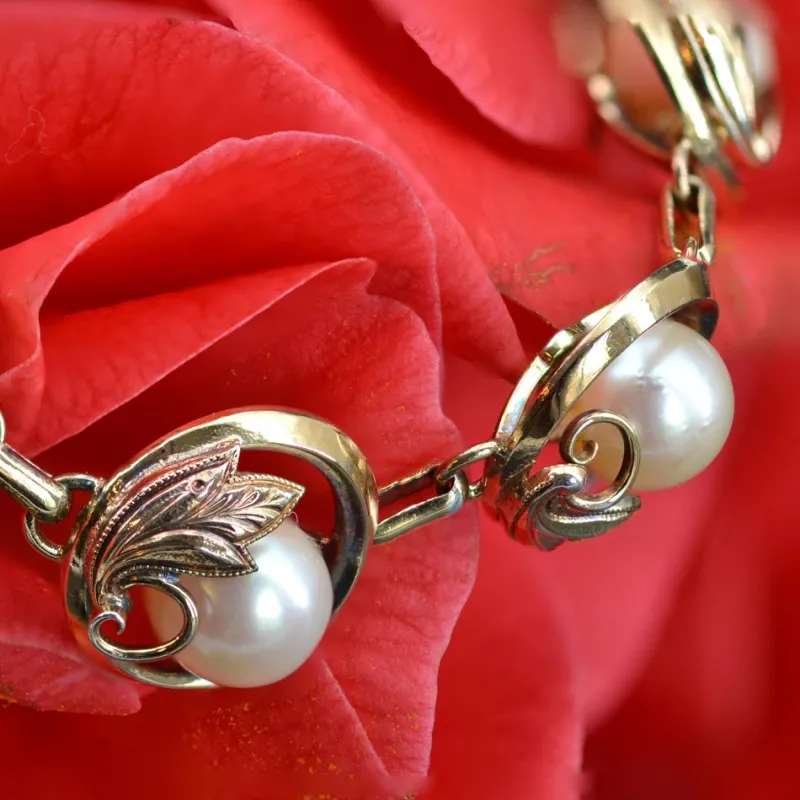 Outlet Pamono Vintage Cultured Pearls Vermeil Bracelet, 1950s