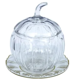 Pamono Vintage Cut Glass Pumpkin Halloween Punch Bowl> Serving Dishes