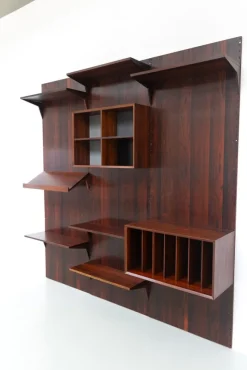 Pamono Vintage Danish 3-Bay Rosewood Modular Wall Unit by Poul Cadovius for Cado, 1960s><noscript><img width=