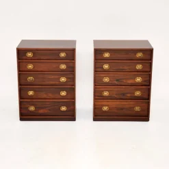 Pamono Vintage Danish Bedside Chests by Henning Korch for Silkeborg, 1960s, Set of 2> Dressers, Commodes & Chests